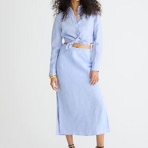 J. Crew Gwyneth slip skirt in linen